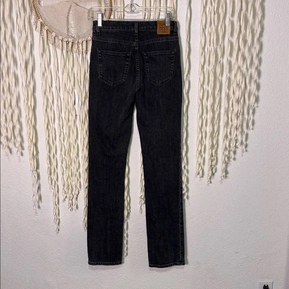 Toteme High Rise Black Washed Denim Straight Leg Jeans Size 28 - Picture 5 of 10